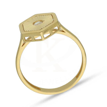 Gold Hexagon Shaped Ring 18Kt - Fkjrn18K3792 Rings