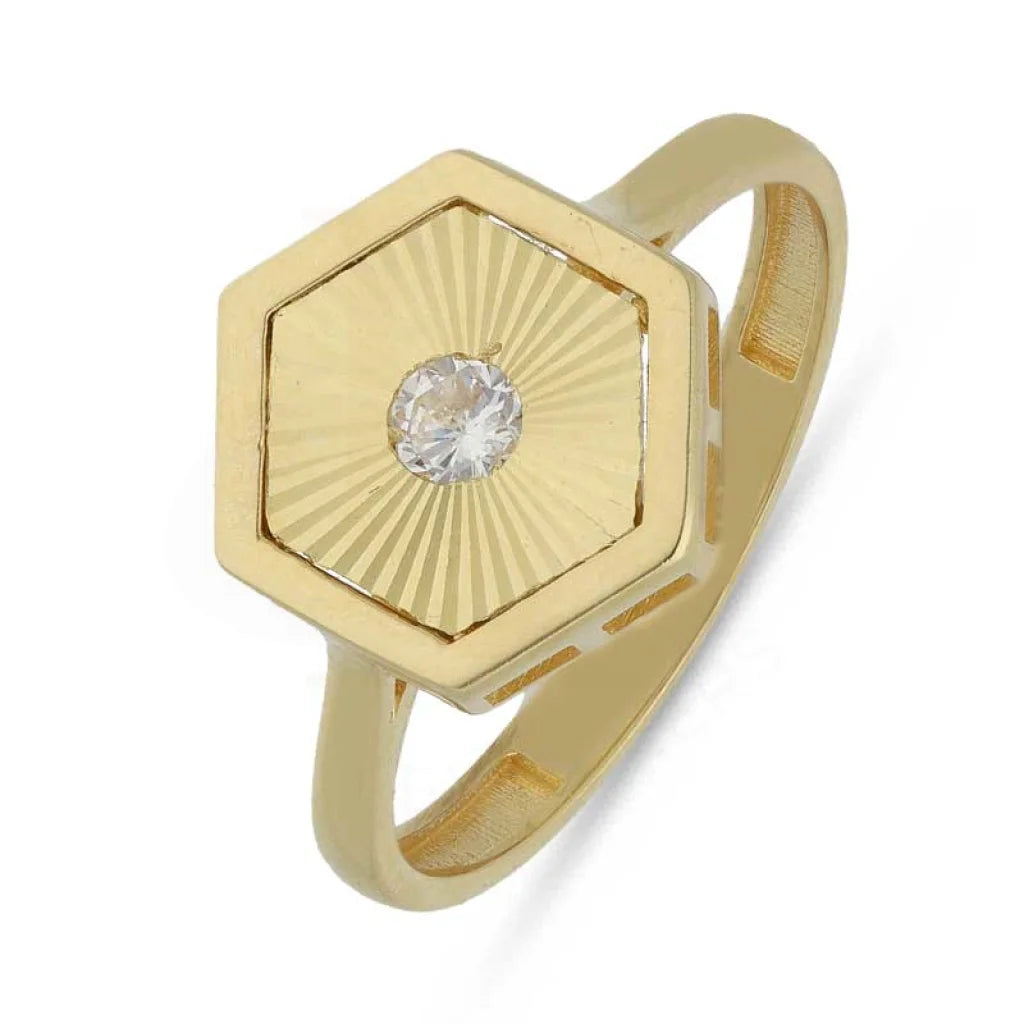 Gold Hexagon Shaped Ring 18Kt - Fkjrn18K3792 Rings