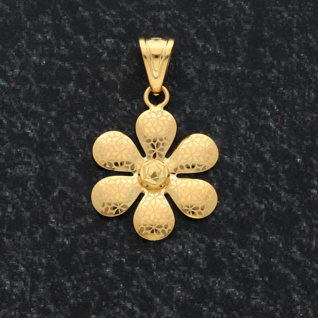 Gold Hollow Flower Shaped Pendant 21Kt - Fkjpnd21Km8531 Pendants