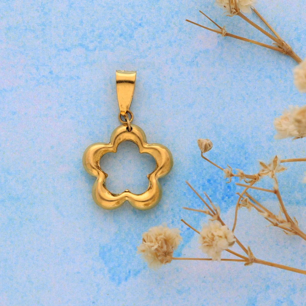 Gold Hollow Flower Shaped Pendant 21Kt - Fkjpnd21K8560 Pendants