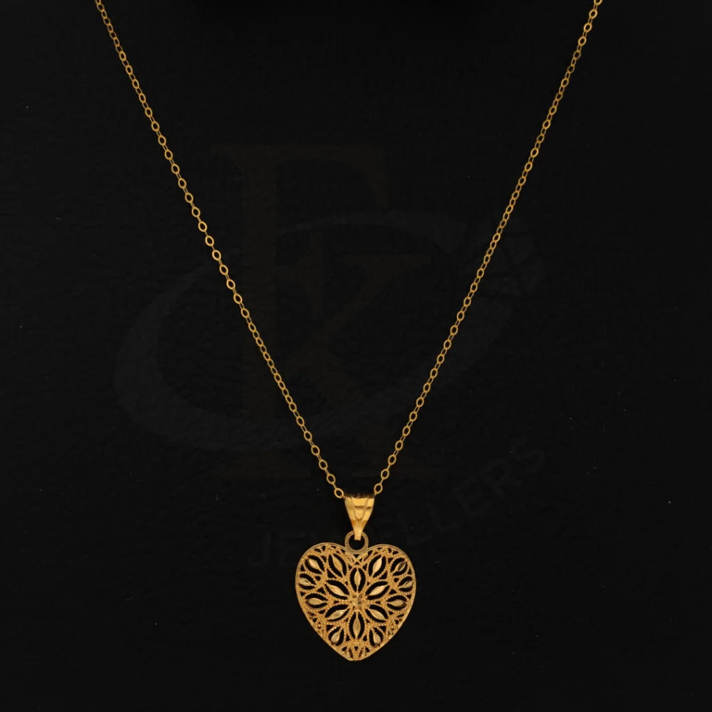 Gold Hollow Heart Shaped Necklace 21Kt - Fkjnkl21Km8521 Necklaces