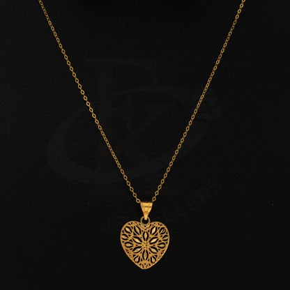 Gold Hollow Heart Shaped Necklace 21Kt - Fkjnkl21Km8521 Necklaces