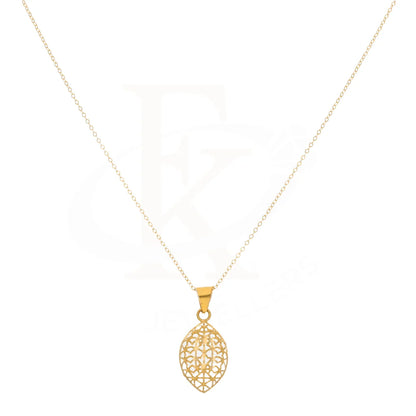 Gold Hollow Marquise Shaped Necklace 21Kt - Fkjnkl21Km8522 Necklaces