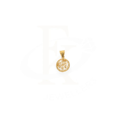 Gold Round Shaped Hollow Pendant 21Kt - Fkjpnd21Km7946 Necklaces