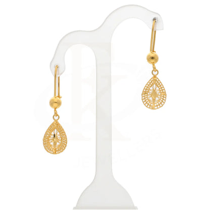 Gold Hollow Teardrop Shaped Pendant Set (Necklace Earrings And Ring) 21Kt - Fkjnklst21Km8514 Sets