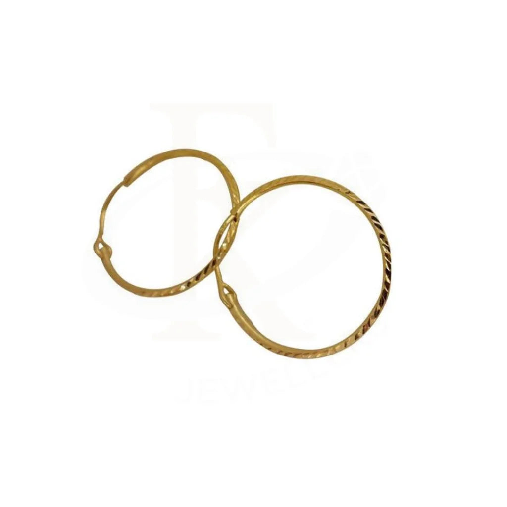Gold Hoop Earrings 18Kt - Fkjern1354
