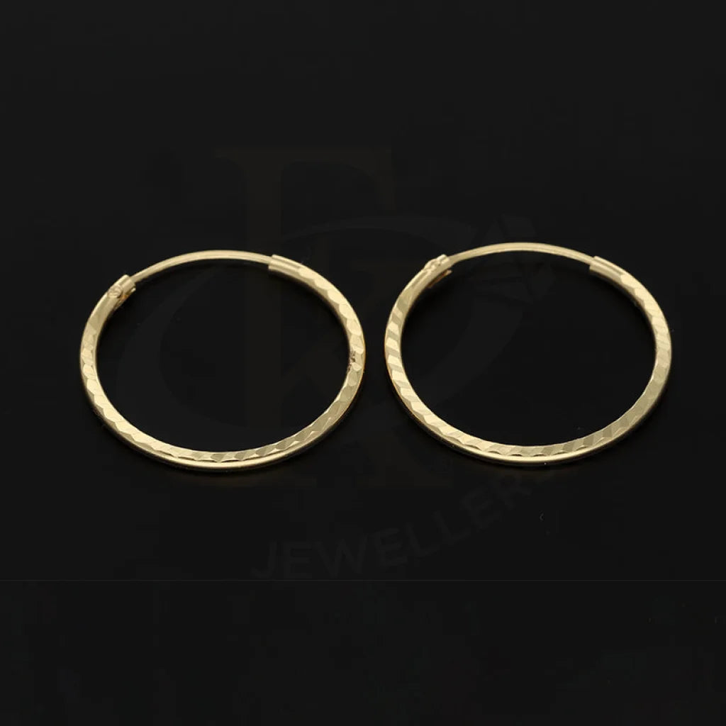 Gold Hoop Earrings 21Kt - Fkjern18K5113