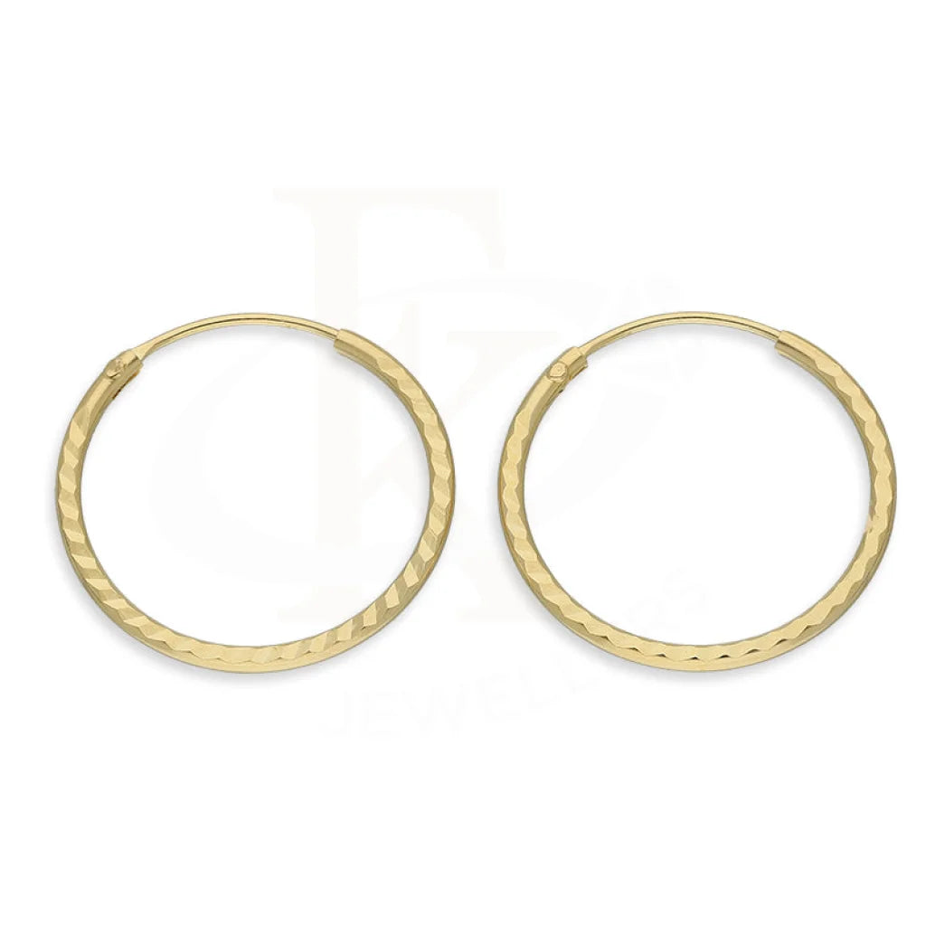 Gold Hoop Earrings 21Kt - Fkjern18K5113