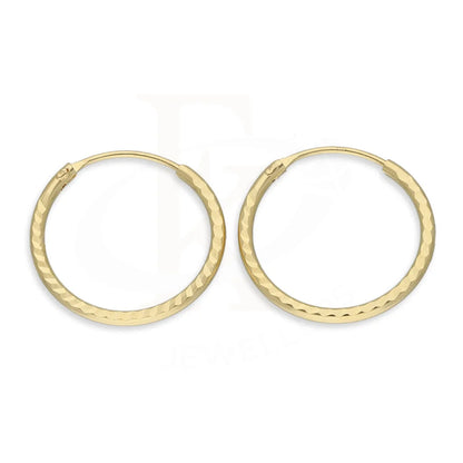 Gold Hoop Earrings 21Kt - Fkjern18K5115