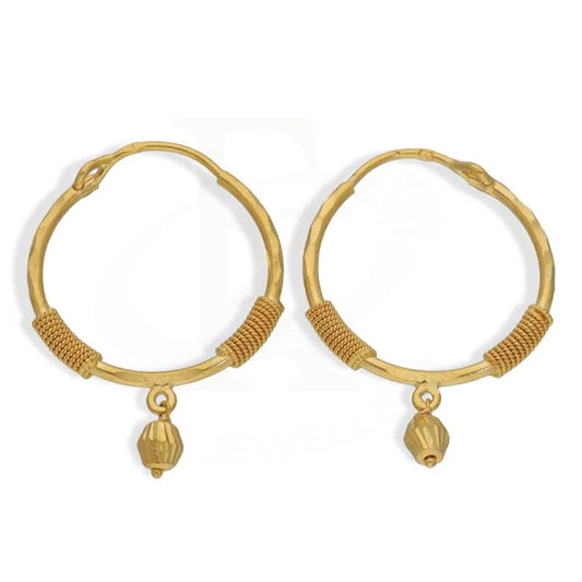 Gold Hoop Earrings 22Kt - Fkjern22K2696