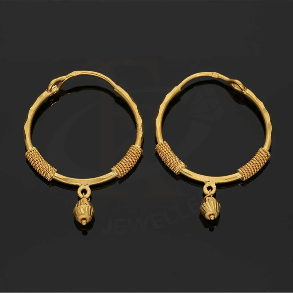 Gold Hoop Earrings 22Kt - Fkjern22K2696