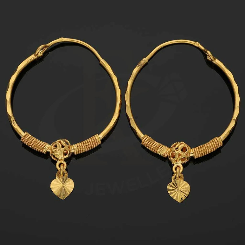 Gold Hoop Earrings 22Kt - Fkjern22K2697