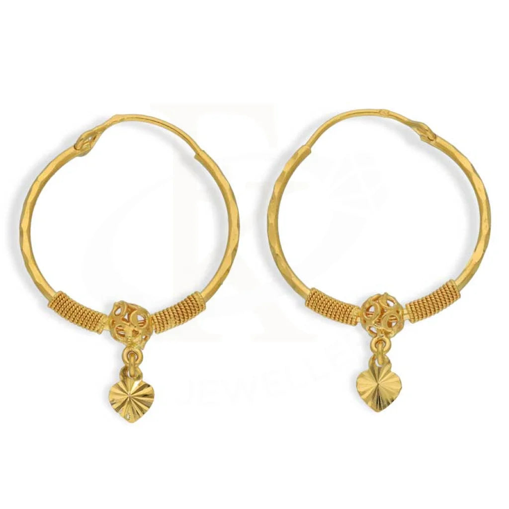 Gold Hoop Earrings 22Kt - Fkjern22K2697