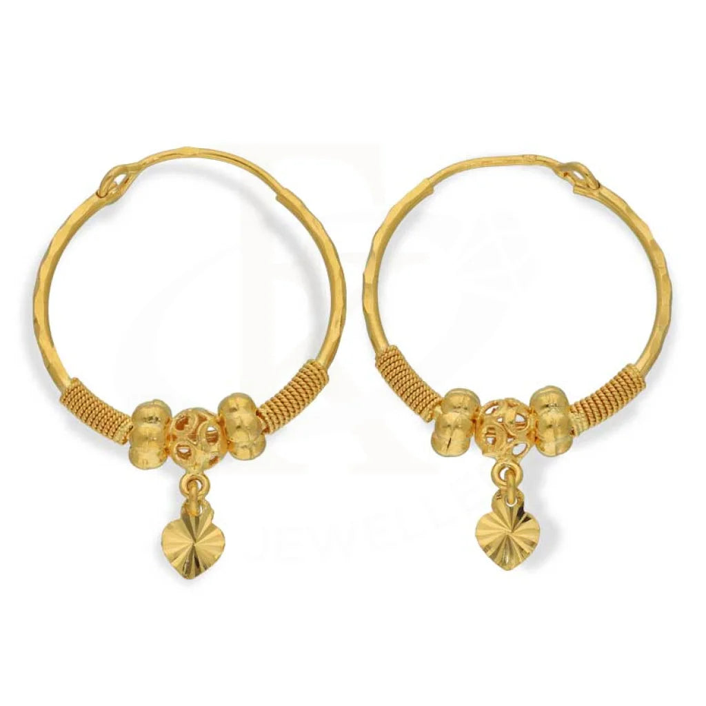 Gold Hoop Earrings 22Kt - Fkjern22K2698