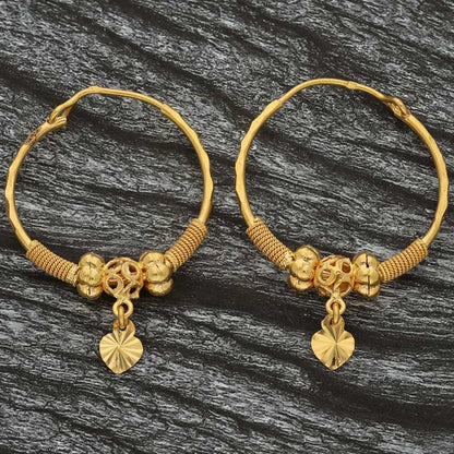 Gold Hoop Earrings 22Kt - Fkjern22K2698