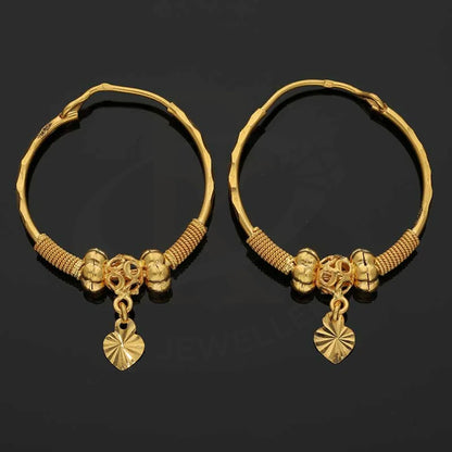 Gold Hoop Earrings 22Kt - Fkjern22K2698