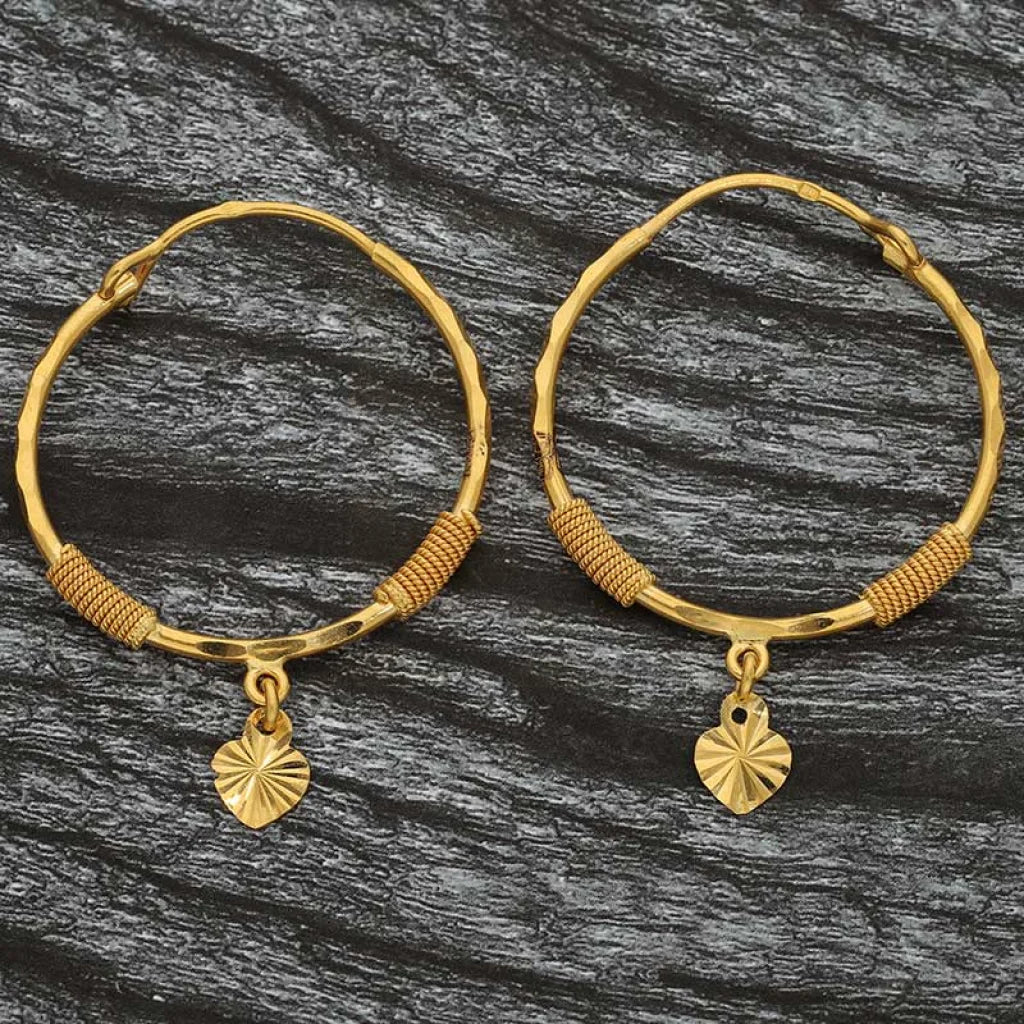 Gold Hoop Earrings 22Kt - Fkjern22K2701