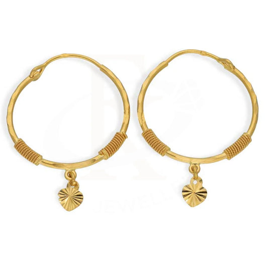 Gold Hoop Earrings 22Kt - Fkjern22K2701