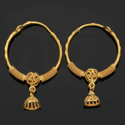 Gold Hoop Earrings 22Kt - Fkjern22K2702