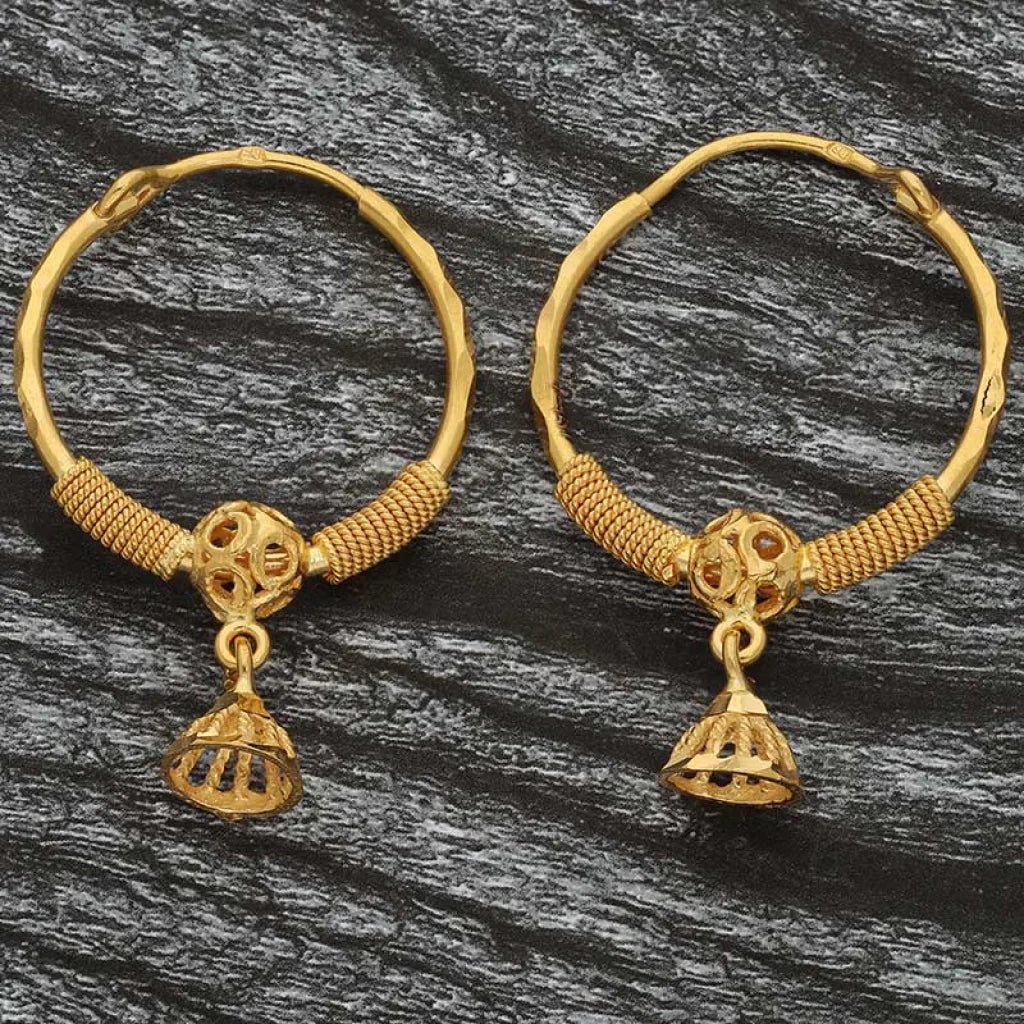 Gold Hoop Earrings 22Kt - Fkjern22K2702