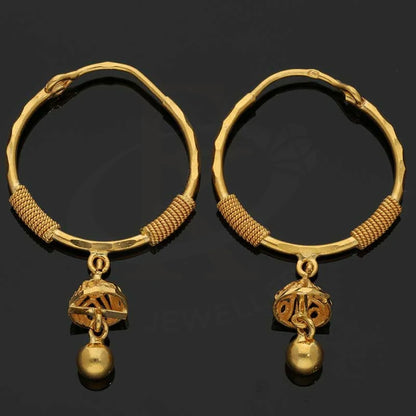 Gold Hoop Earrings 22Kt - Fkjern22K2704