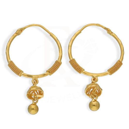 Gold Hoop Earrings 22Kt - Fkjern22K2704