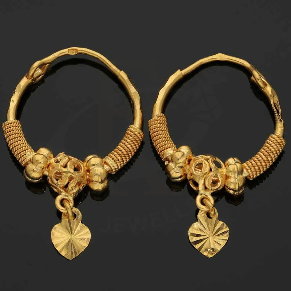 Gold Hoop Earrings 22Kt - Fkjern22K2706