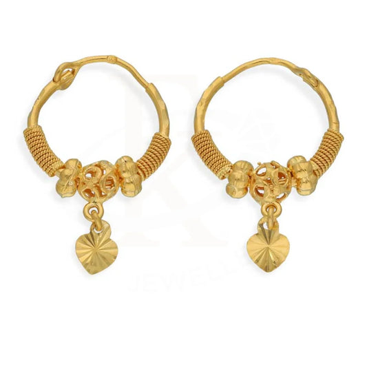 Gold Hoop Earrings 22Kt - Fkjern22K2706