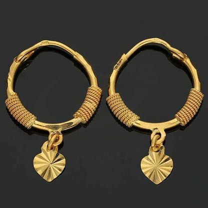 Gold Hoop Earrings 22Kt - Fkjern22K2710