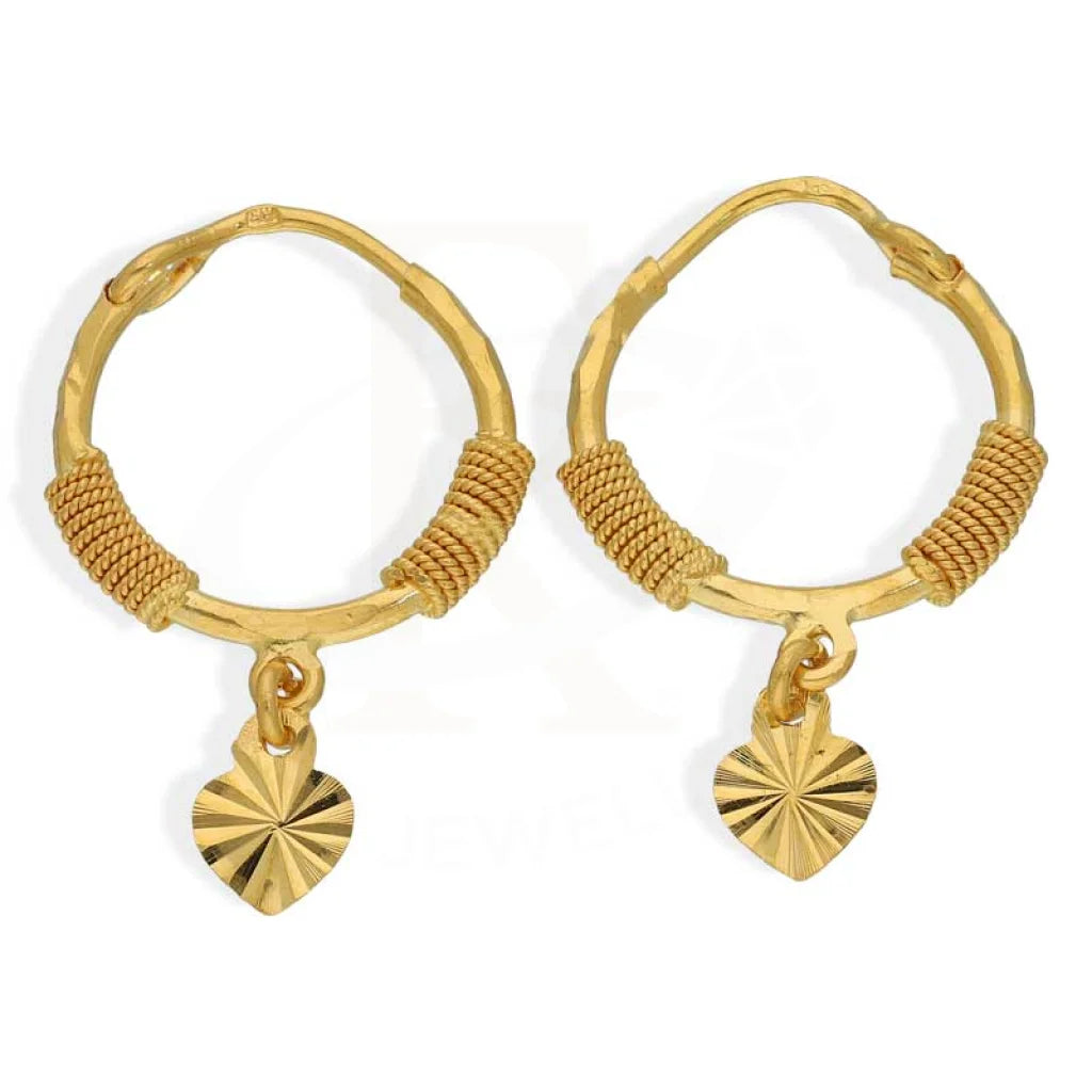 Gold Hoop Earrings 22Kt - Fkjern22K2710