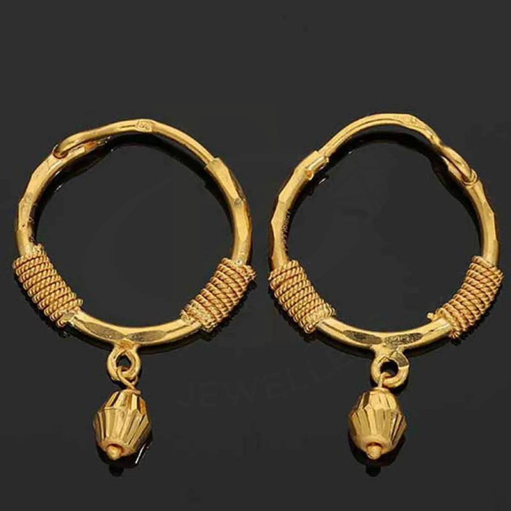 Gold Hoop Earrings 22Kt - Fkjern22K2713