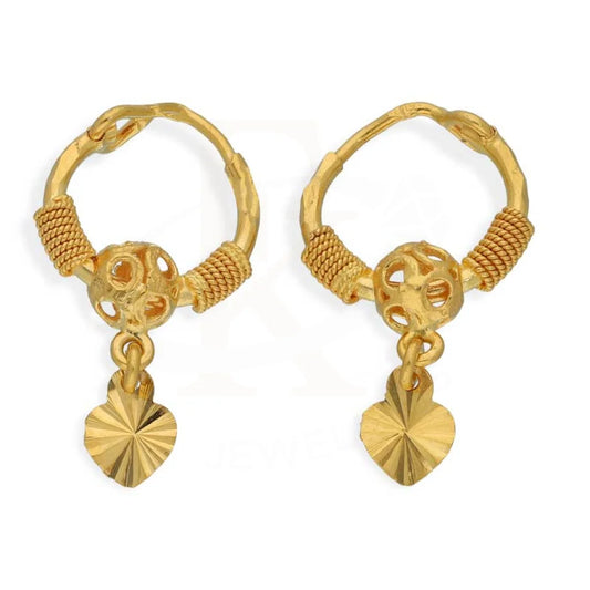 Gold Hoop Earrings 22Kt - Fkjern22K2714