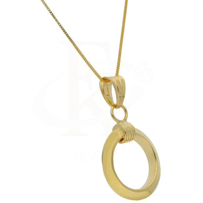 Gold Hoop Shaped Pendant Set (Necklace And Earrings) 18Kt - Fkjnklst18K2091 Sets