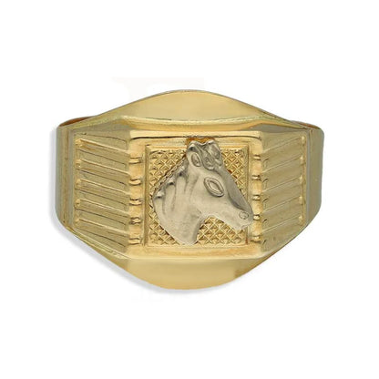 Gold Horse Shaped Mens Ring 18Kt - Fkjrn18K3817 Rings
