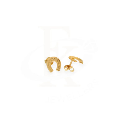 Gold Horse Shoe Earrings 18Kt - Fkjern18K8236