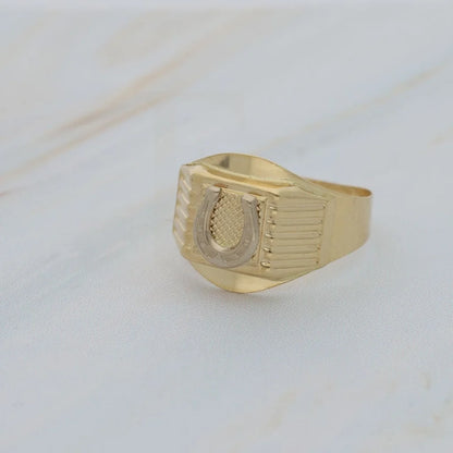 Gold Horse Shoe Mens Ring 18Kt - Fkjrn18K3803 Rings