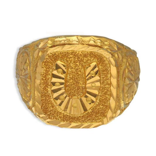 Gold Horse Shoe Mens Ring 22Kt - Fkjrn22K3457 Rings