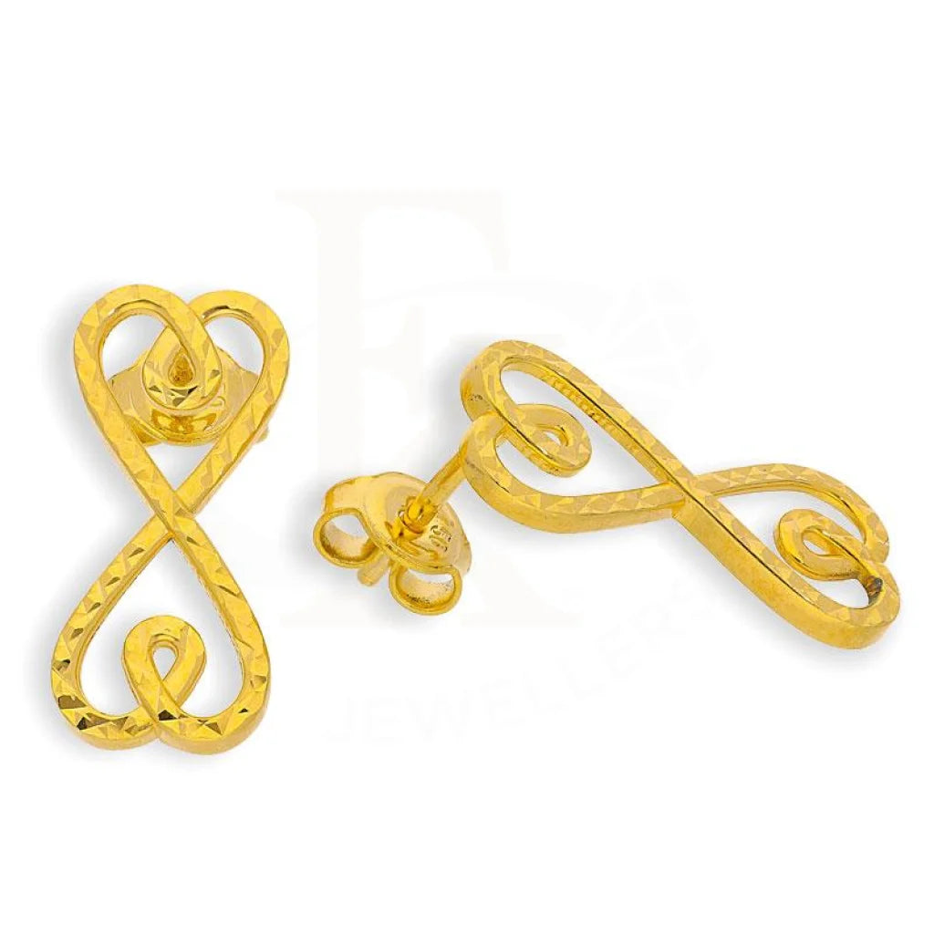 Gold Infinity Heart Earrings 18Kt - Fkjern18K1854