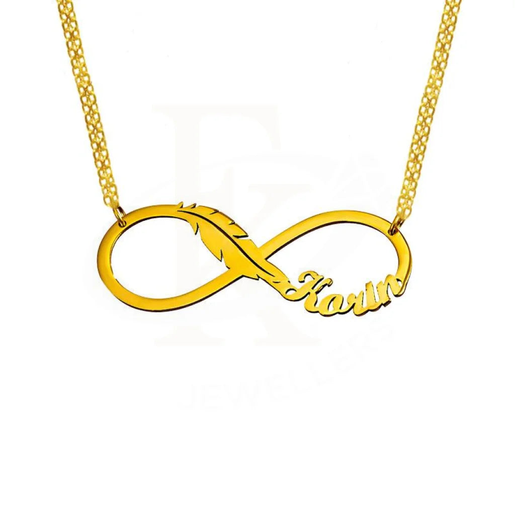 Gold Infinity Name Necklace 18Kt - Fkjnkl1939 Flat Necklaces