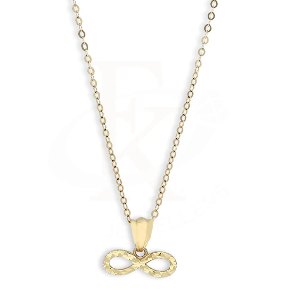 Gold Infinity Pendant Set (Necklace And Earrings) 18Kt - Fkjnklst18K5556 Sets