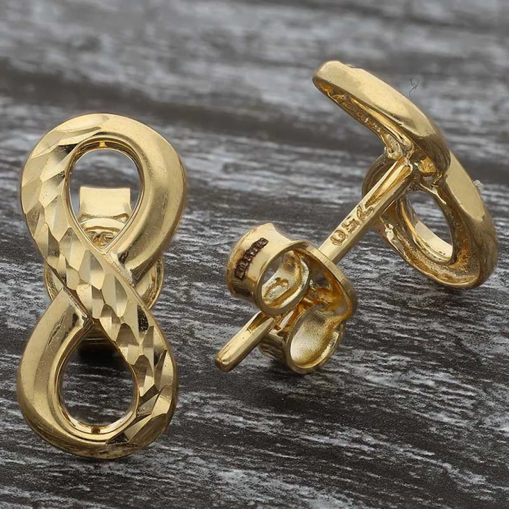 Gold Infinity Stud Earrings 18Kt - Fkjern18K2835