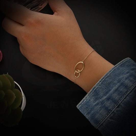 Gold Interlocking Oval Shaped Bracelet 18Kt - Fkjbrl18Km5482 Bracelets