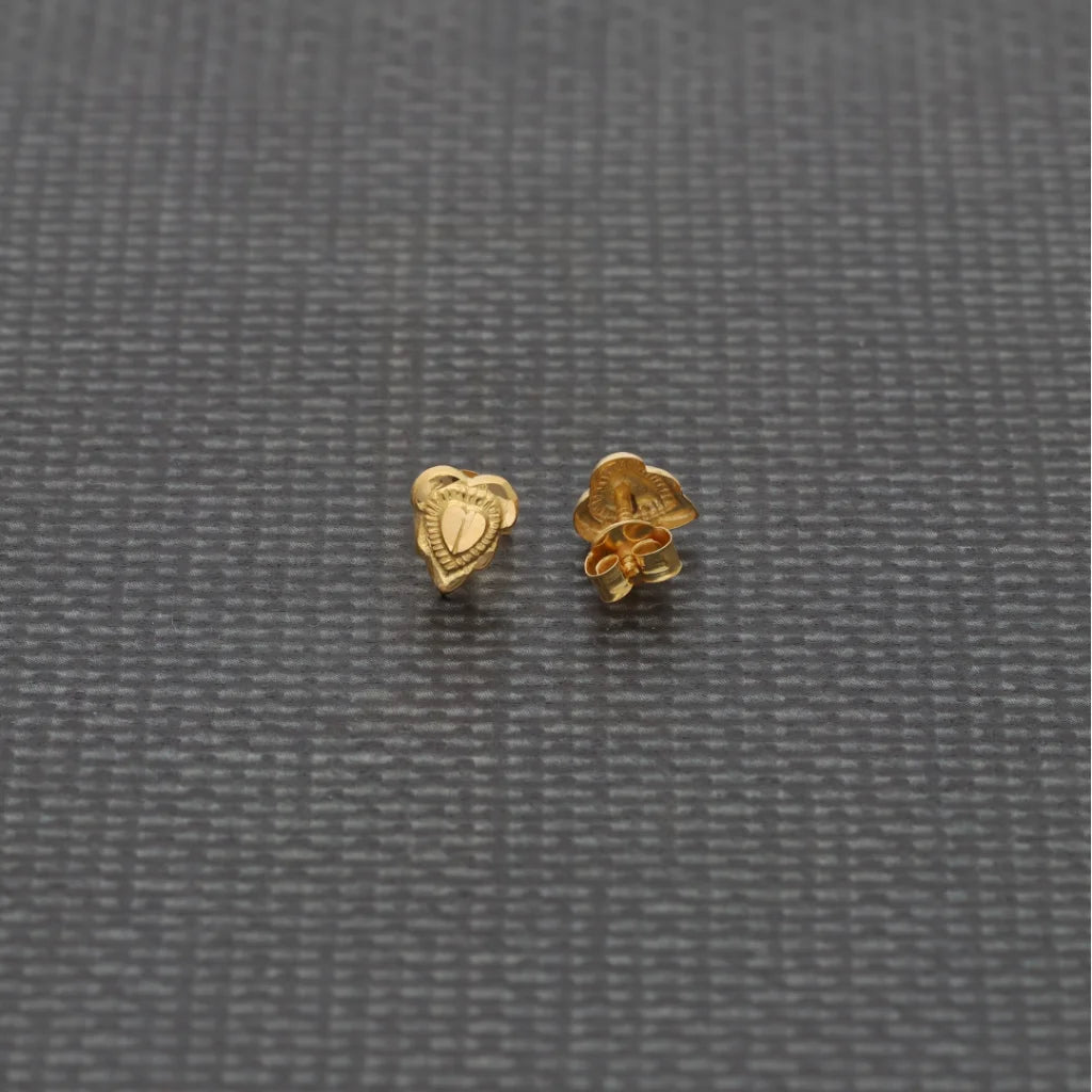 Gold Irregular Heart Shaped Earrings 18Kt - Fkjern18K8234