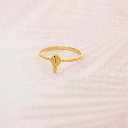 Gold Kite Shaped Baby Ring 22Kt - Fkjrn22K3828 Rings