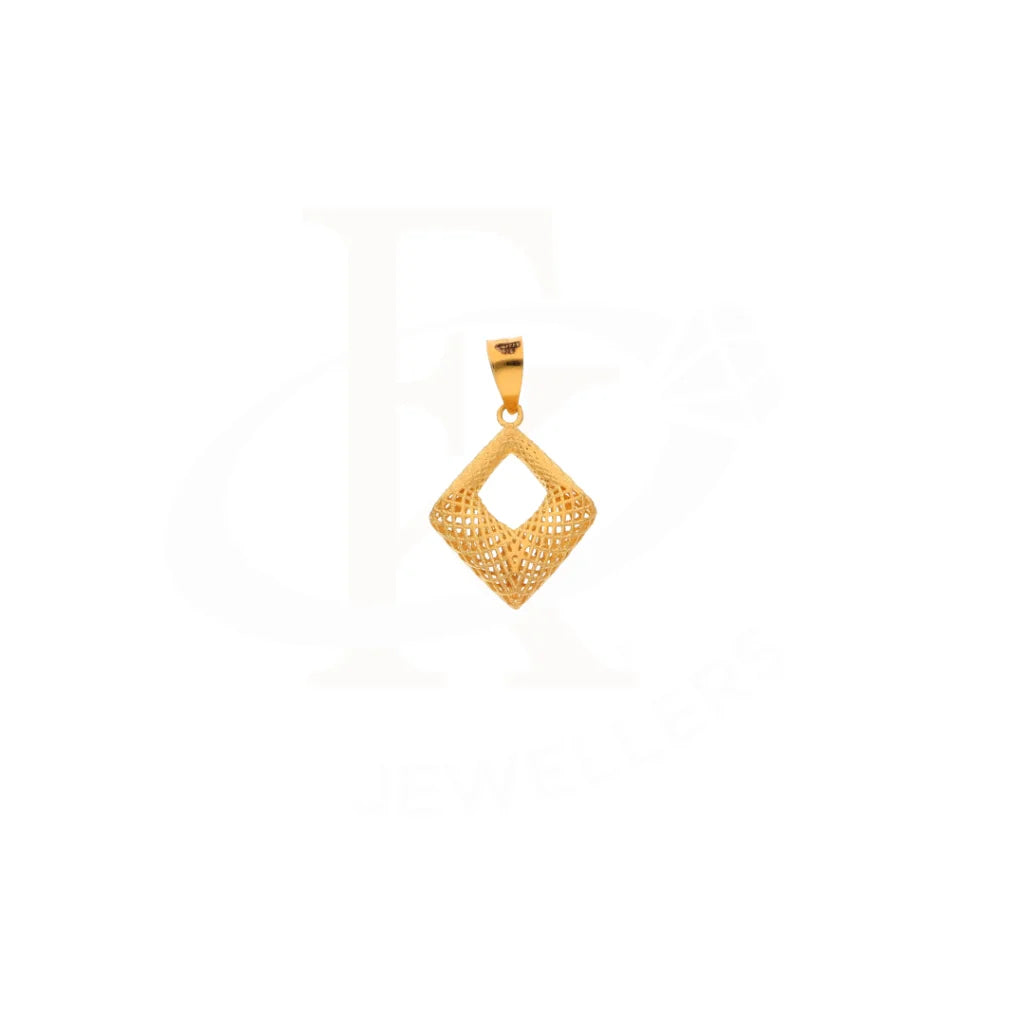 Gold Kite Shaped Pendant 21Kt - Fkjpnd21Km8417 Pendants