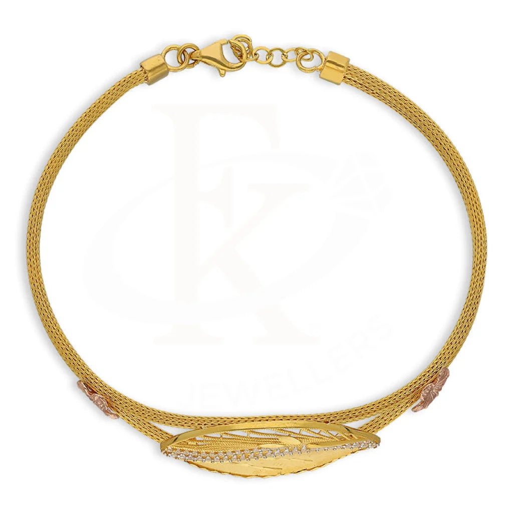 Dual Tone Gold Leaf Shaped Bracelet 22Kt - Fkjbrl22K5038 Bracelets