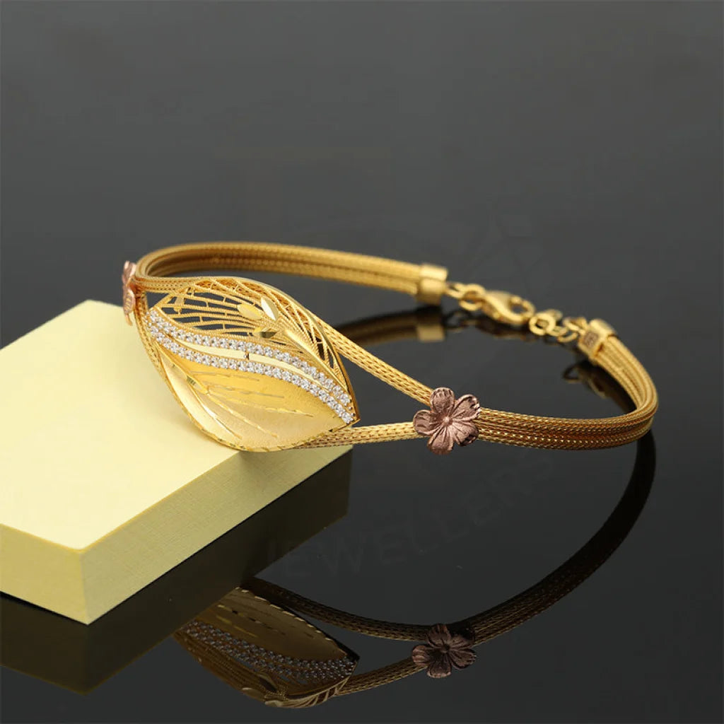 Gold Leaf Shaped Bracelet 22Kt - Fkjbrl22K5038 Bracelets