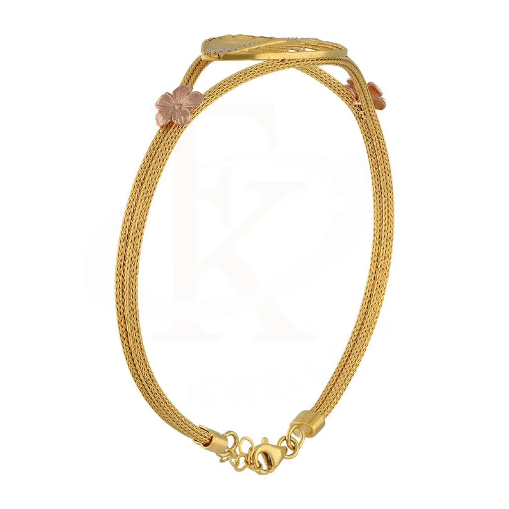 Dual Tone Gold Leaf Shaped Bracelet 22Kt - Fkjbrl22K5038 Bracelets