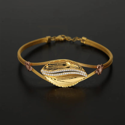 Dual Tone Gold Leaf Shaped Bracelet 22Kt - Fkjbrl22K5038 Bracelets