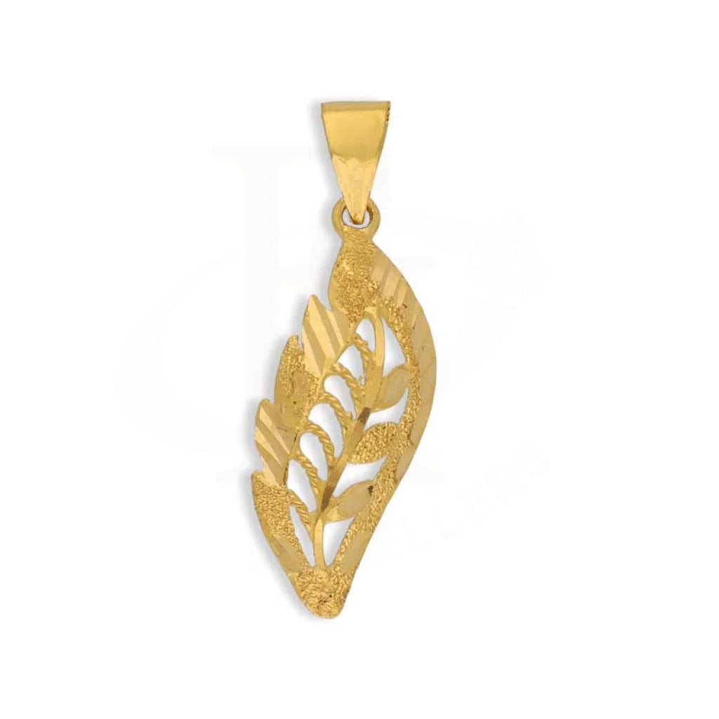 Gold Leaf Shaped Pendant 22Kt - Fkjpnd22K3040 Pendants